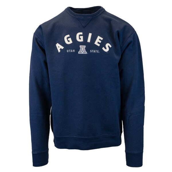 SWEATSHIRT CREW AGGIES UTAH STATE APPLIQUE COMFORT WASH
